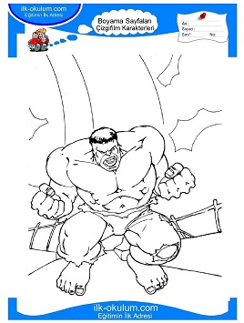 Çocuklar İçin Hulk Boyama Sayfaları 